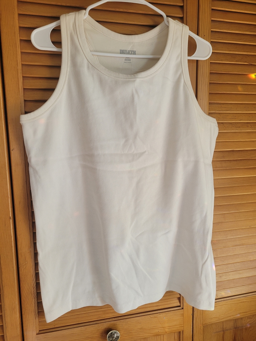 Duluth Trading Co Cream Ribbed Heavy-weight Tank